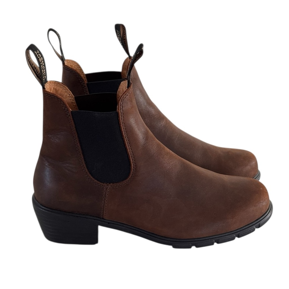 Women's Blundstone Heeled Chelsea Boots Antique Brown Size 10 - Picture 2 of 9
